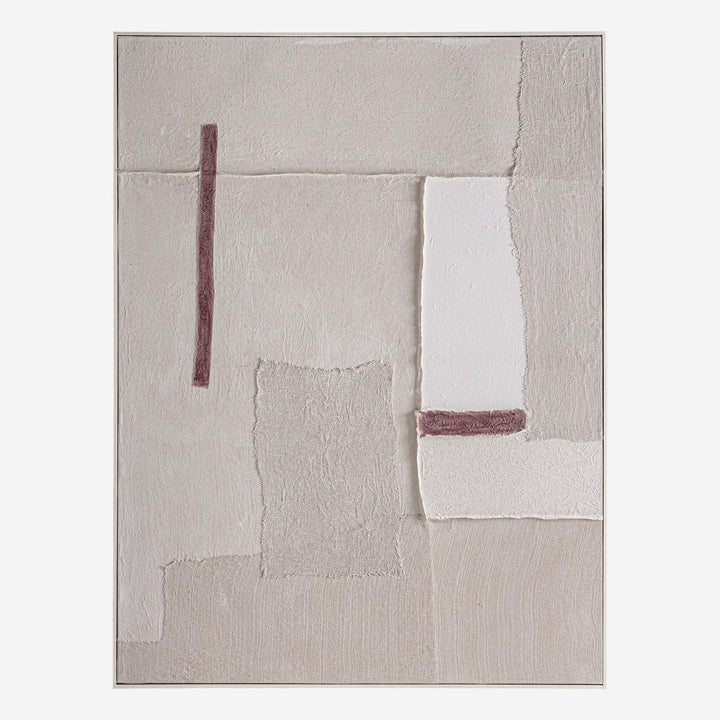 Cuadro de lienzo y madera de pino en color blanco roto 120 x 160 cm