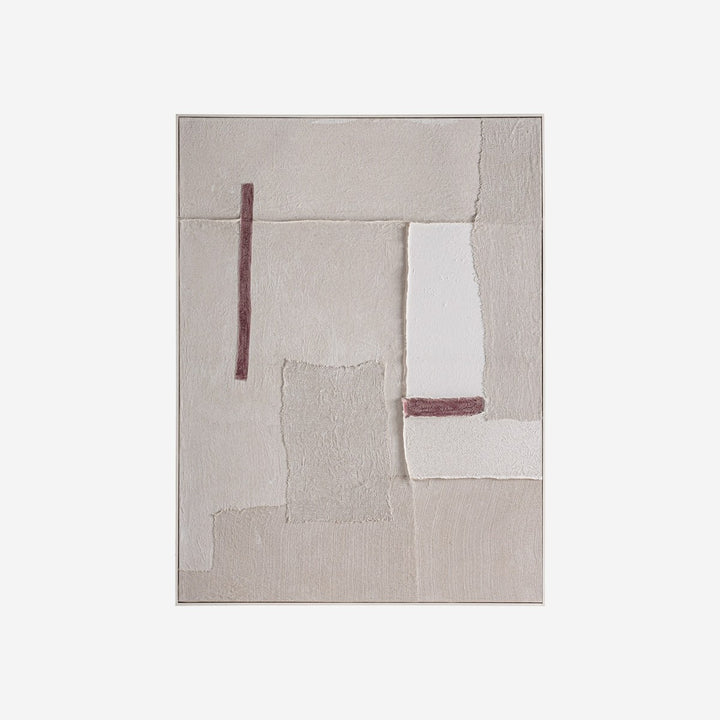 Cuadro de lienzo y madera de pino en color blanco roto 120 x 160 cm