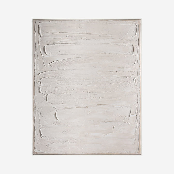 Cuadro de lienzo y madera de pino en color blanco roto 121 x 151 cm