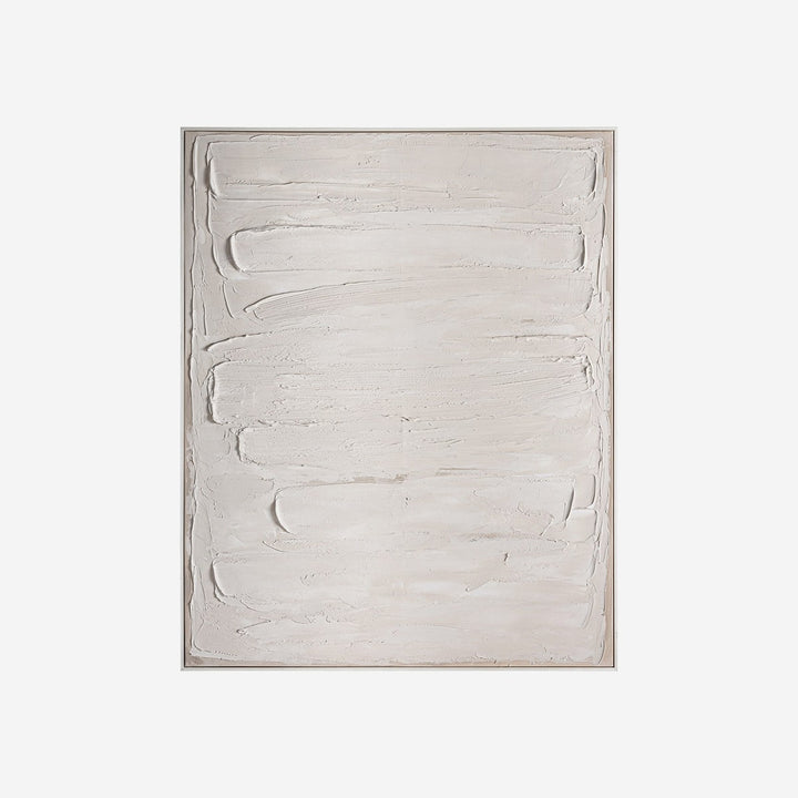 Cuadro de lienzo y madera de pino en color blanco roto 121 x 151 cm