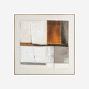 Cuadro de lienzo y madera de pino en tonos marrones 120 x 120 cm