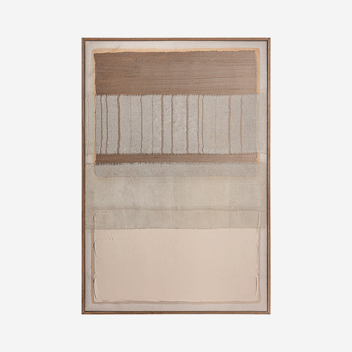 Cuadro de lienzo y madera de pino en tonos marrones 150 x 220 cm