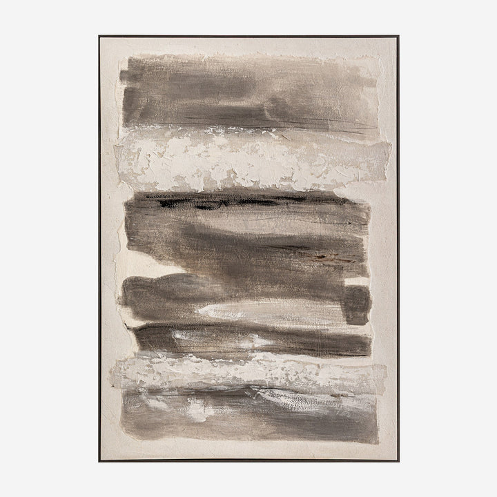 Cuadro de lienzo y madera de pino en tonos neutros 120 x 170 cm