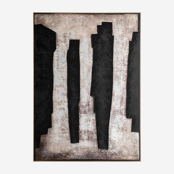 Cuadro de lienzo y madera de pino en tonos neutros 130 x 180 cm