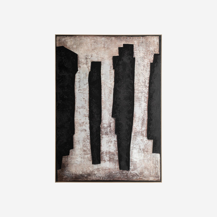 Cuadro de lienzo y madera de pino en tonos neutros 130 x 180 cm