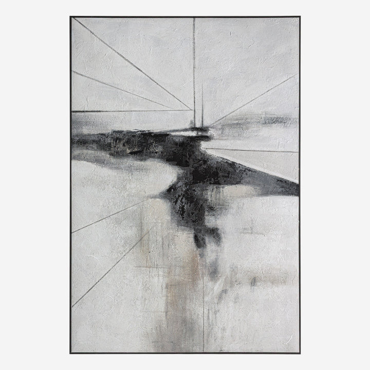 Cuadro de lienzo y madera de pino en tonos neutros 150 x 220 cm