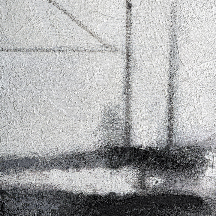 Cuadro de lienzo y madera de pino en tonos neutros 150 x 220 cm – detalle