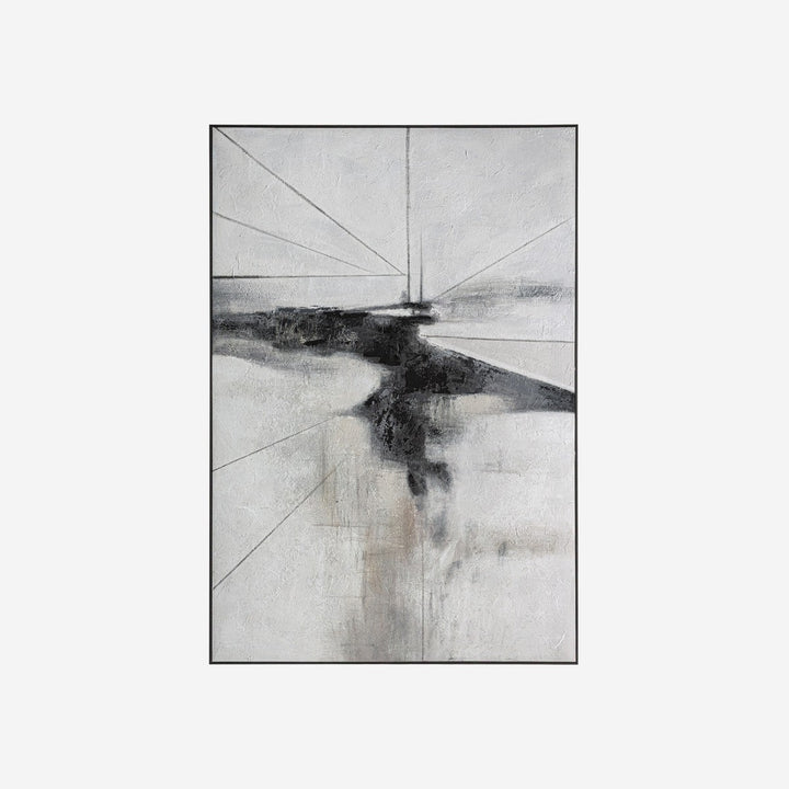 Cuadro de lienzo y madera de pino en tonos neutros 150 x 220 cm