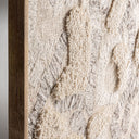 Cuadro de madera de mango y algodón en tonos claros – detalle