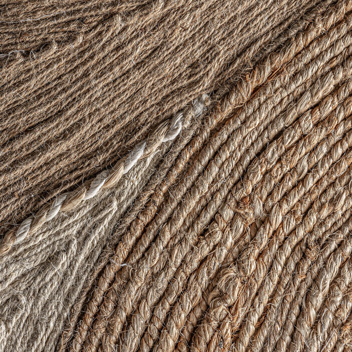 Cuadro de madera de mango y cáñamo en color marrón claro – detalle