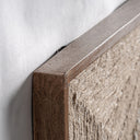 Cuadro de madera de mango y cáñamo en color marrón claro – detalle