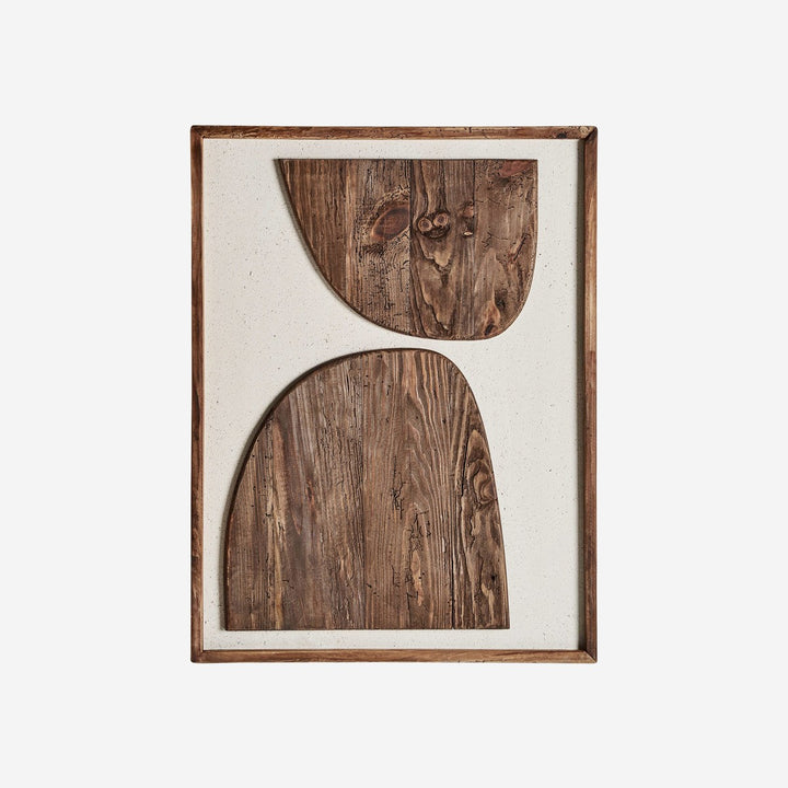 Cuadro de madera de pino reciclado en color marrón 62 x 82 cm