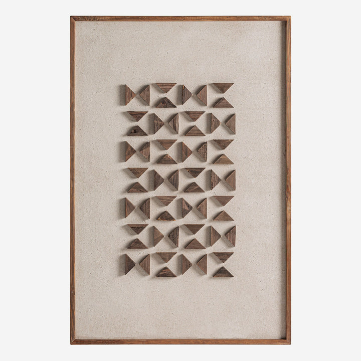 Cuadro de madera de pino reciclado en color marrón 82 x 122 cm