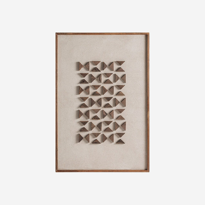 Cuadro de madera de pino reciclado en color marrón 82 x 122 cm