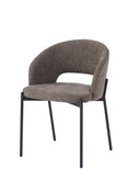 Silla tapizada en tela beige y patas de metal, 52 cm, foto de producto (3)