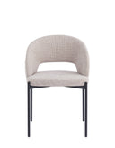 Silla tapizada en tela beige y patas de metal, 52 cm, foto de producto (5)