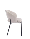 Silla tapizada en tela beige y patas de metal, 52 cm, foto de producto (6)