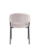Silla tapizada en tela beige y patas de metal, 52 cm, foto de producto (7)