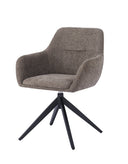 Silla tapizada en tela beige y patas de metal, 58 cm x 81,5 cm de alto, foto de producto (2)