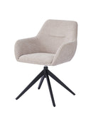 Silla tapizada en tela beige y patas de metal, 58 cm x 81,5 cm de alto, foto de producto (3)