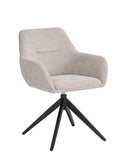 Silla tapizada en tela beige y patas de metal, 58 cm x 81,5 cm de alto, foto de producto (4)