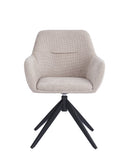 Silla tapizada en tela beige y patas de metal, 58 cm x 81,5 cm de alto, foto de producto (5)