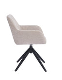 Silla tapizada en tela beige y patas de metal, 58 cm x 81,5 cm de alto, foto de producto (6)