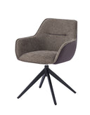 Silla tapizada en tela beige y patas de metal bicolor, 58 cm, foto de producto