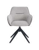 Silla tapizada en tela beige y patas de metal bicolor, 58 cm, foto de producto (5)