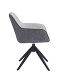 Silla tapizada en tela beige y patas de metal bicolor, 58 cm, foto de producto (6)