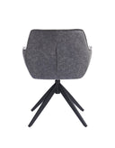 Silla tapizada en tela beige y patas de metal bicolor, 58 cm, foto de producto (7)