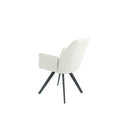 Silla tapizada en tela beige y patas de metal, 58 cm x 90 cm de alto, foto de producto (5)