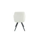 Silla tapizada en tela beige y patas de metal, 58 cm x 90 cm de alto, foto de producto (6)