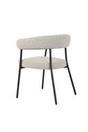Silla tapizada en tela gris y patas de metal crema, 58 cm x 75 cm de alto, foto de producto (4)