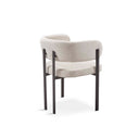 Silla tapizada en tela gris y patas de metal blanco, 58 cm x 75 cm de alto, foto de producto (4)