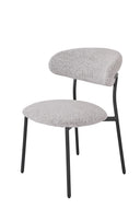Silla tapizada en tela beige y patas de metal, 55 cm, foto de producto (2)