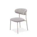 Silla tapizada en tela beige y patas de metal, 55 cm, foto de producto (3)