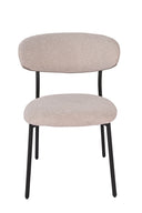 Silla tapizada en tela beige y patas de metal, 55 cm, foto de producto (4)