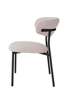 Silla tapizada en tela beige y patas de metal, 55 cm, foto de producto (5)