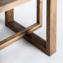 Escritorio de madera de olmo en color marrón – detalle