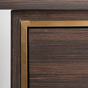 Escritorio de madera de pino y acero en color marrón – detalle