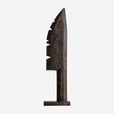 Escultura de madera de suar en color marrón de perfil dentado