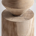 Escultura de madera de teca en color marrón 30 x 152 cm – detalle