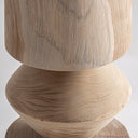 Escultura de madera de teca en color marrón 30 x 182 cm – detalle