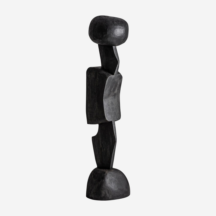 Escultura de madera de teca en color negro