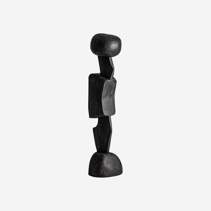 Escultura de madera de teca en color negro