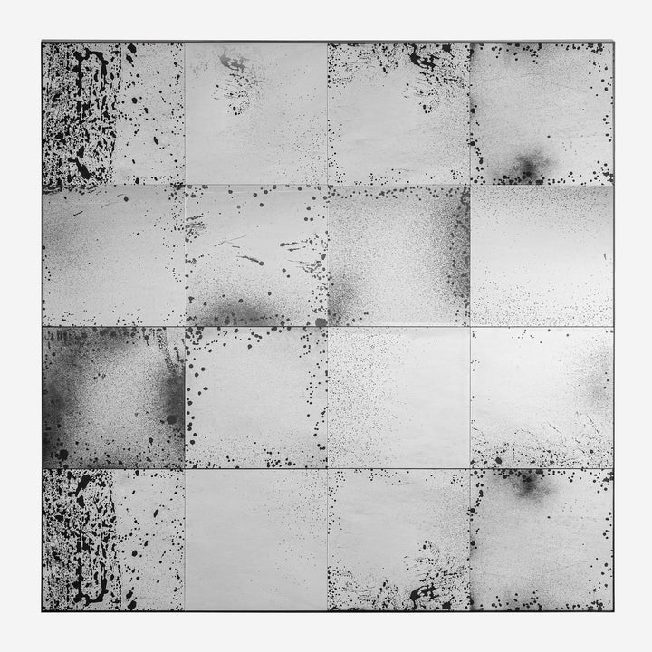 Espejo de hierro en color negro 112 x 112 cm