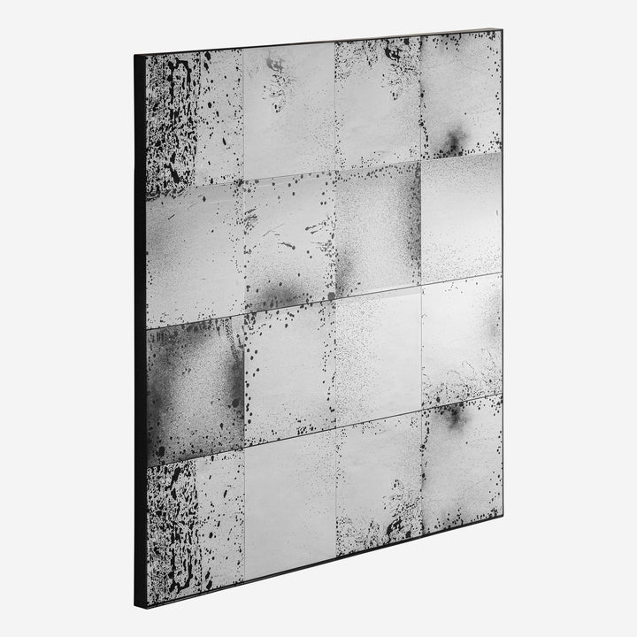 Espejo de hierro en color negro 112 x 112 cm