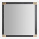 Espejo de madera de fresno y hierro 140 x 140 cm