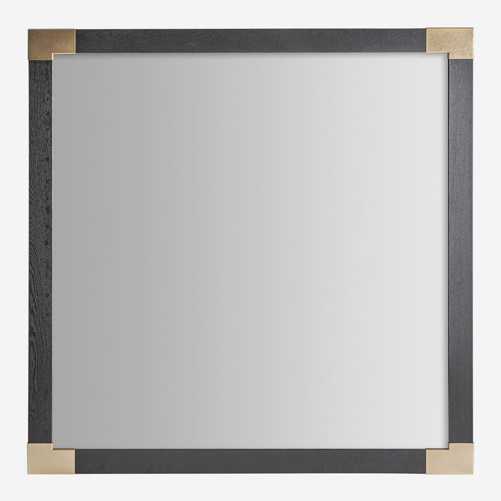 Espejo de madera de fresno y hierro 140 x 140 cm